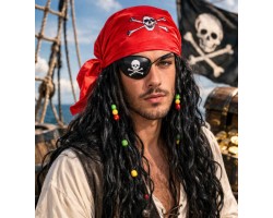 Піратська перука з банданою та пов'язкою на око