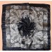 Шовкова жіноча хустка чорного-сірого кольору 90x90 з візерунком пейсли