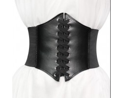 Пояс чорний «Тінь Карибів» широкий еластичний