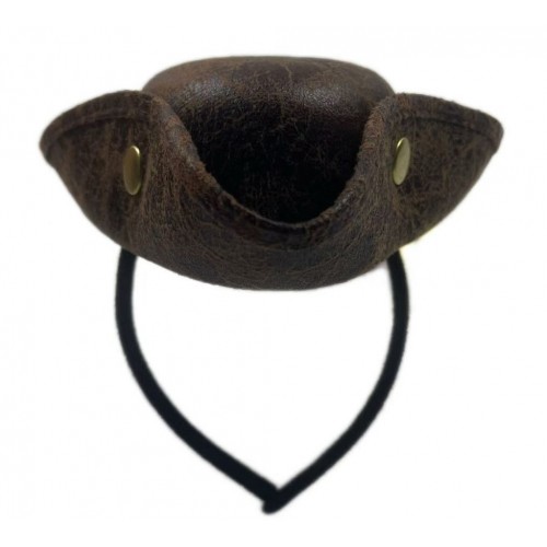 Капелюх пірата на обручі коричневий для вечірки