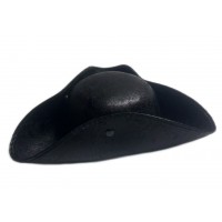 Треуголка пиратская черная кожаная (58-60 см) для вечеринки