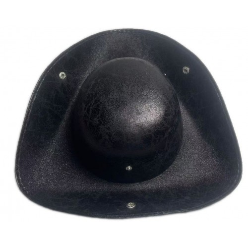 Трикутний капелюх піратський чорний шкіряний (58-60 см) для вечірки