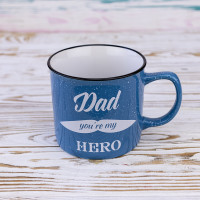 Кухоль для тата Dad you're my hero 400 мл 12738 (блакитний)