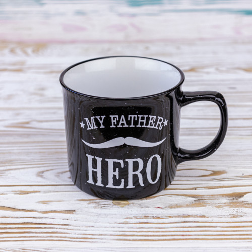 Кружка для папы My father hero 400 мл 12746 (черный)