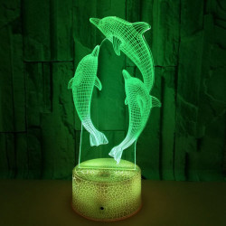 3D Світильник сенсорний Дельфіни 15952-3-18