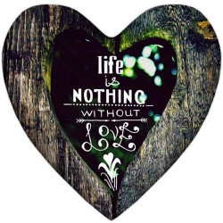 Подушка серце Life is nothing without Love