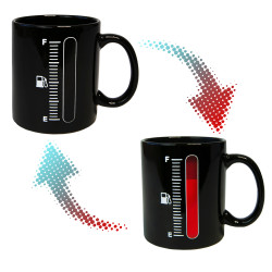 Чашка хамелеон TANK UP с термометром (черная)