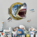 Интерьерная наклейка 3D Акула в иллюминаторе XH4275 90х60см