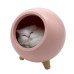 LED Нічник Сплячий кіт у будиночку (рожевий)