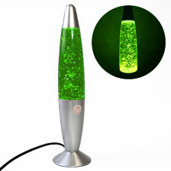 Лава лампа с глиттером (34см) зеленая