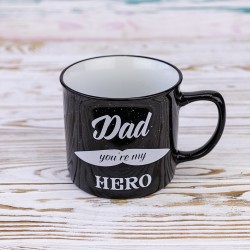 Кружка для папы Dad you're my hero 400 мл 12742 (черный)