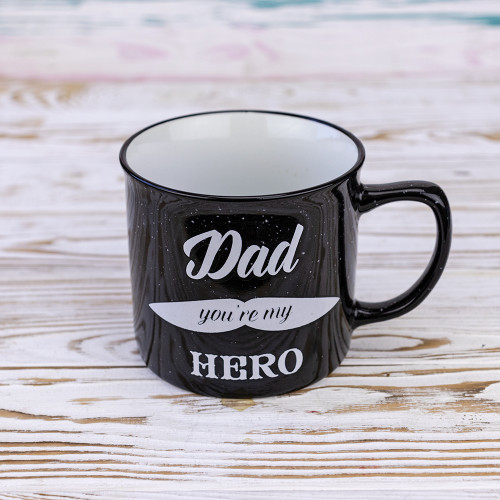 Кухоль для тата Dad you're my hero 400 мл 12742 (чорний)