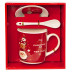 Набір Новорічний чашки з ложкою та кришкою 14294 Санта з друзями (червоний)