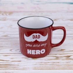 Кружка для папы Dad you are my hero 400 мл 12735 (красный)