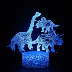 3D Світильник сенсорний Динозаврики 15952-3-19