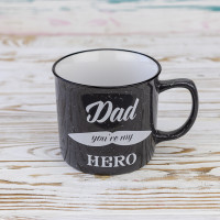 Кухоль для тата Dad you're my hero 400 мл 12739 (графіт)