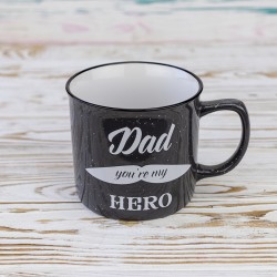 Кухоль для тата Dad you're my hero 400 мл 12739 (графіт)