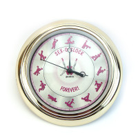 Настінний годинник Камасутра маленькі (золотий з рожевим)