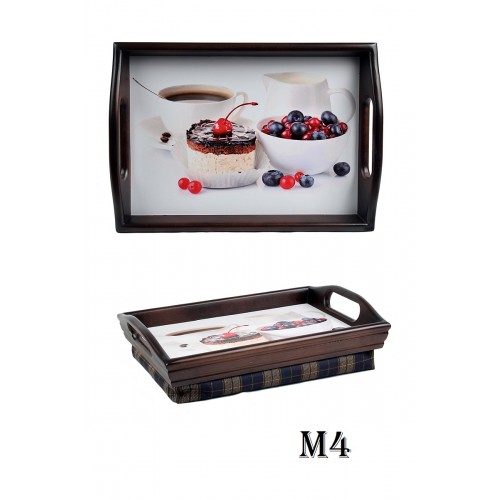 Поднос подушка с ручками S коричневый Вишенка та торте (PSM4)