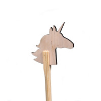 Деревянная лошадка скакалка Единорог мини (DA19)