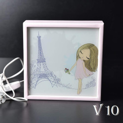 Нічник світильник Рожевий Париж (V10)