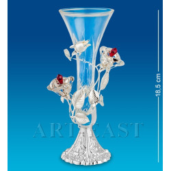 AR-1375 Декоративная ваза "Розы" посеребр. (Юнион)