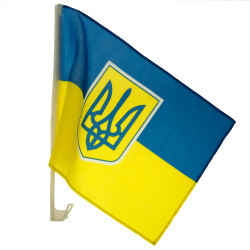 Флаг Украины на машину с гербом