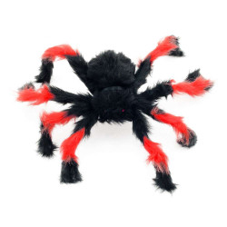 Павук з хутра 50см (чорний з червоним)