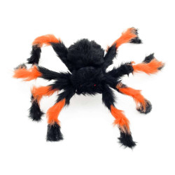 Павук з хутра 50см (чорний з помаранчевим)