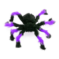Павук з хутра 50см (чорний з фіолетовим)