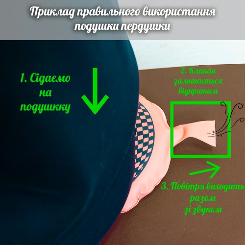 Подушка пердушка большая 20см (зеленая)