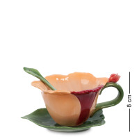 CMS-05 / 2 чайна пара з ложечкою "Орхідея" (Pavone)