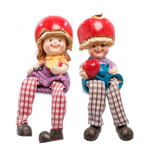 MN-141 Фигурки маленькие "Домовята с яблоками"