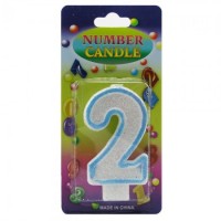 Свеча Цифра блестящая 2 Свеча Цифра блестящая 2