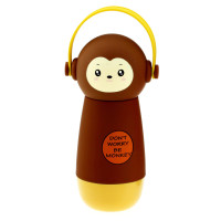 Термос 33 wishes обезьянка в наушниках, коричневая (TE38B)