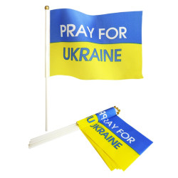 Прапорець 14см*21см PRAY FOR UKRAINE