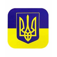 Наліпка Прапор України з гербом 10см*10см
