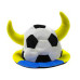 Шапка м'яч с рогами, синьо-жовта LF500-2