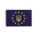 Флаг на бокове скло авто ЄВРОСОЮЗ+ тризуб 30см*45см 781032