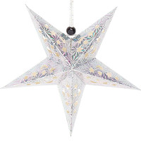 Декор новогодний подвесной Звезда 60см серебряный