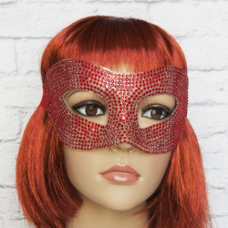 Венеціанська маска зі стразами (червона)