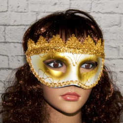 Венеціанська маска Вероніка (біла з золотом)