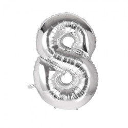 Кулька Цифра (80см) срібло 8