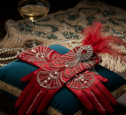 Длинные атласные перчатки в стиле Гэтсби для образа 20-х Длинные атласные перчатки в стиле Гэтсби для образа 20-х